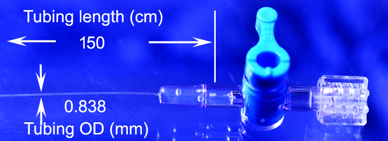 PU-838 microcatheter custom 150 cm connected to 1-way stopcock